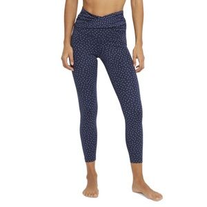 NWT Nike Yoga Polka-Dot Twist High-Waisted Ankle Leggings Navy Slate Size XS